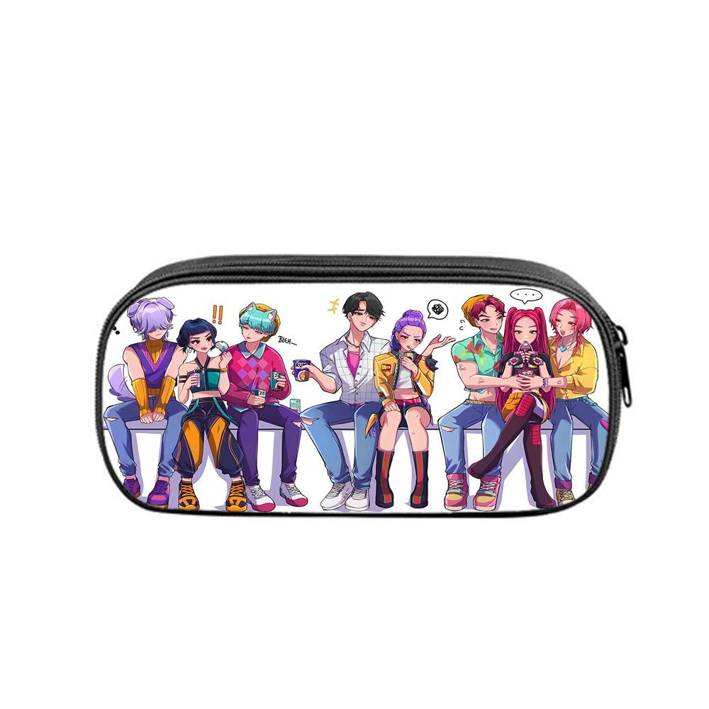 Huntrix Kpop студенческий принт пенал Kpop охота на ведьм женская группа студенческое хранение канцелярская сумка пенал