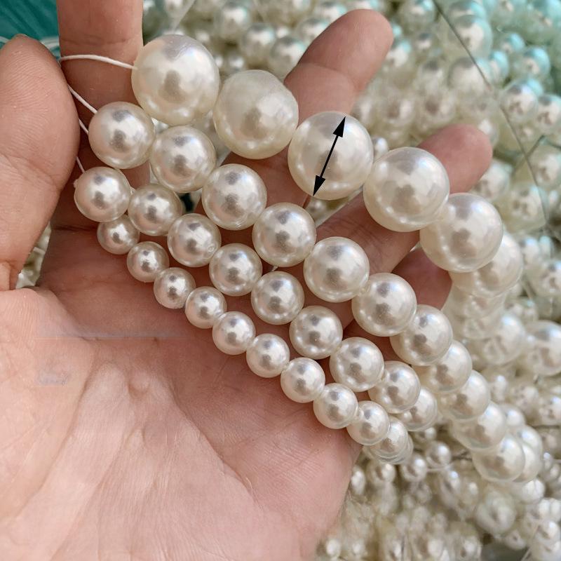 Круглые бусины с перламутровым покрытием 4-35 мм с прямыми отверстиями, экологически чистый АБС-пластик для ручного шитья поделок