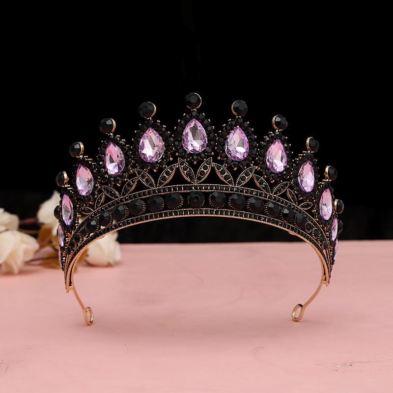 Европейская и американская роскошная красная хрустальная свадебная корона для свадеб и дней рождения