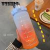 2L Large Capacity Water Bottle Straw Cup High Temperature Plastic Water Cup Time Scale Frosted Outdoor Sports Student Couple Cup