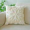 1pc Sherpa Embroidered Snowflake Christmas Decorative Throw Pillow Case, Soft Snowflake Embroidery Cushion Cover for Living Room Sofa