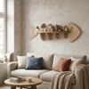Fish Shaped Fish Bone Shelf Multi-layer Floating Shelf Wooden Wall Mounted Shelf  Indoor Organizer