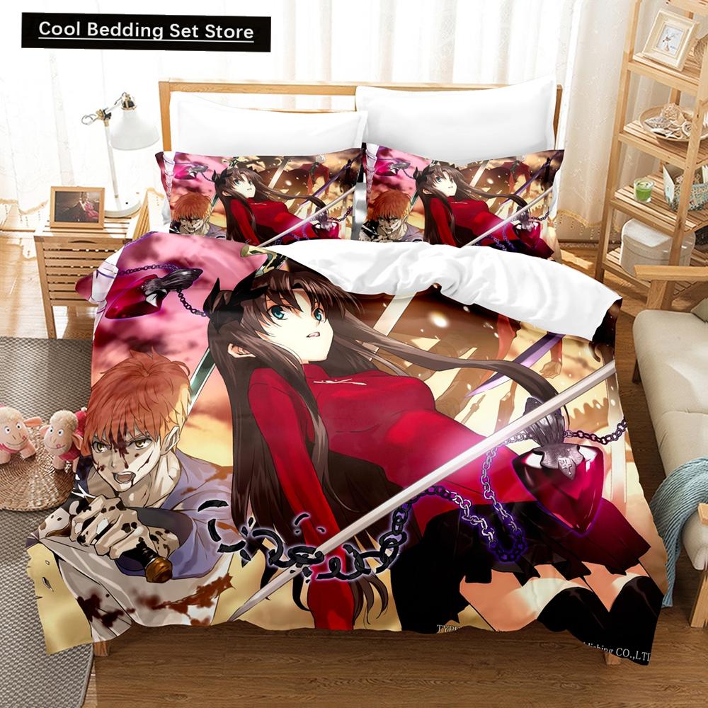 Новые комплекты постельного белья Fate/stay night Unlimited Blade Works, пододеяльник с наволочкой, двуспальная кровать, двуспальная кровать, постельное белье размера «king-size»