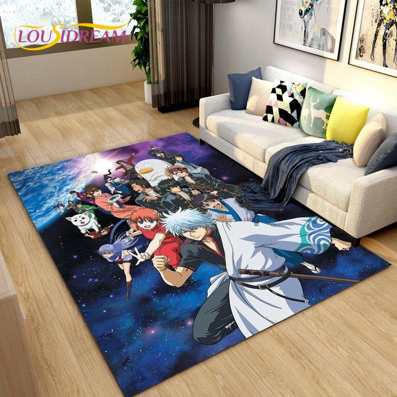 Гинтоки Кагура Гинтама Аниме Ковер, Ковер для гостиной, спальни, дивана, придверный коврик, украшение, детский игровой нескользящий коврик для пола