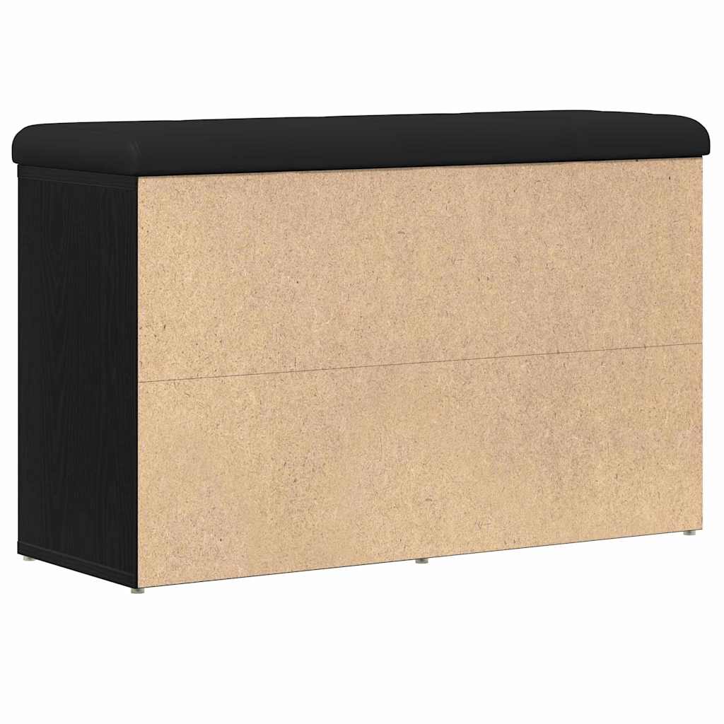 Shoe Bench with Shelf Black 82 x 32 x 50 cm Particleboard