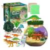 1 Set Light-up Dinosaur Terrarium Kit with LED Glow-in-the-dark Painting DIY Kids Dino Microlandscape Night Lamp Crafts Toy Kit Toddler Boys Girls