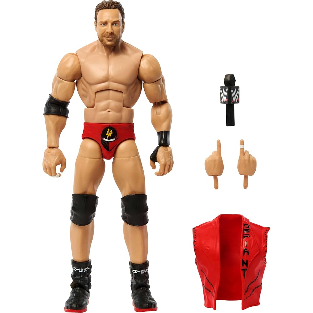 Mattel WWE Elite Collection Набор фигурок LA Knight 6 дюймов с аксессуарами, сменными кистями, 25 точками артикуляции