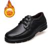 2024 Winter Low Ankle Boots Genuine Leather Shoes Men Business Brogues Warm Plush Cow Leather Male Footwear