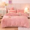 "Mink Velvet Plush Winter Bed Set: Four-Piece Solid Color Quilt Cover"