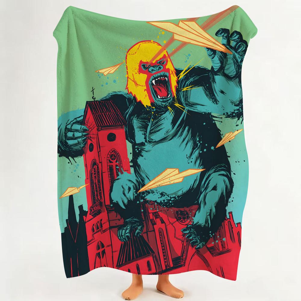Movie K King K Kong Throw Flannel Throw Blanket Suitable for Sofa Living Room Bedroom