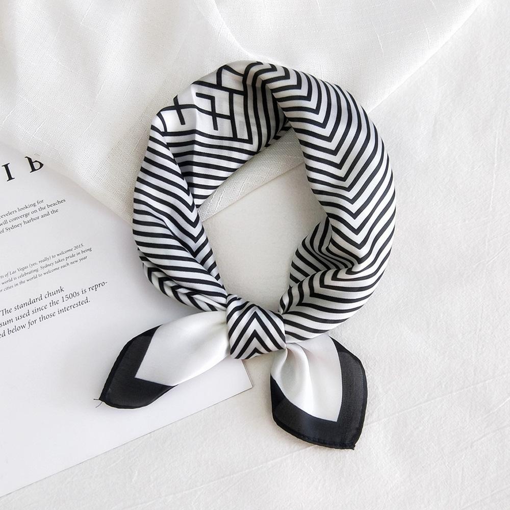 53CM Silk Scarf Small Square Scarf Versatile For Women Spring And Autumn Thin Design Fashionable And Stylish Decorative Scarf Professional Flight