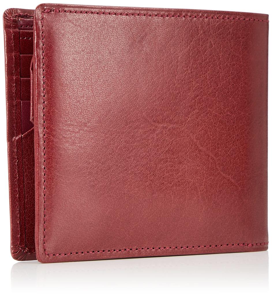 Кошелек бифолд из кожи буйвола NH0818 Бордовый 71711 [Kitamura] Мужской [Красный]