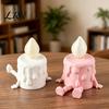 Расслабляющая Ленивая Лампа с Пламенем, Украшение 3D-печать, Скульптура Капающей Свечи с Текстурой Воска и Жидкости, Украшение с Регулируемой Позой, Подвижные Суставы, Сидячее