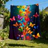 1pc Butterfly Print Print Outdoor Blanket, Lightweight Polyester,