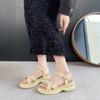 CRLAYDK Летние простые женские сандалии Комфортная платформа Женские ремешки Обувь с открытым носком Повседневная обувь для ходьбы Пляжные нарядные шлепанцы