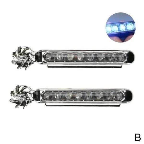 1/2 шт. светодиодные дневные ходовые огни для автомобиля с ветряным двигателем, вспомогательное освещение, вращающийся вентилятор, автомобильные дневные фары, светодиодные фонари