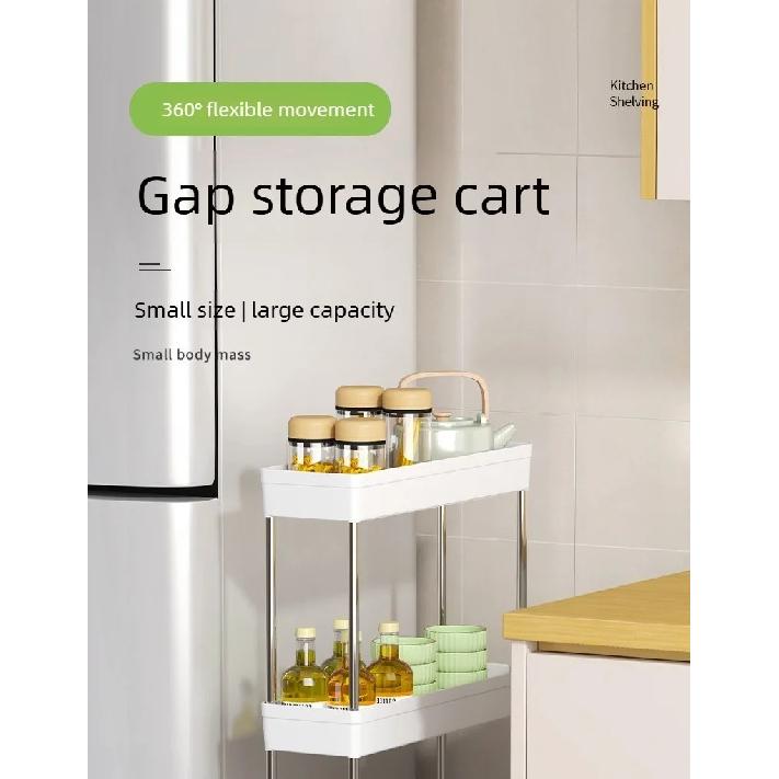 Multi-layer Movable Slim Gap Storage Cart Slide Organizer Shelf Rack for Living Room Bathroom Kitchen Rolling Storage