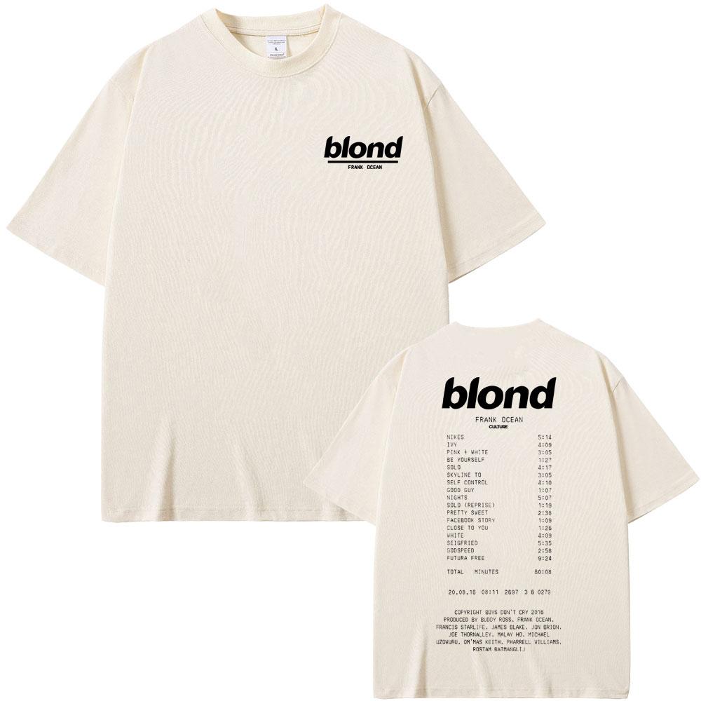 Футболки оверсайз с рэпером Фрэнком, графическая футболка с блондинкой, футболка в стиле хип-хоп с океаном, унисекс, модные футболки с коротким рукавом, мужская винтажная уличная одежда