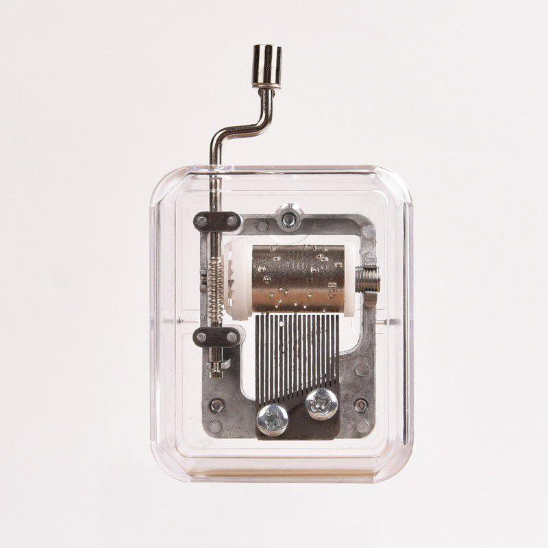 Box Mini Music Hand Cranking Music Movement Transparent Diy Music Box Christmas