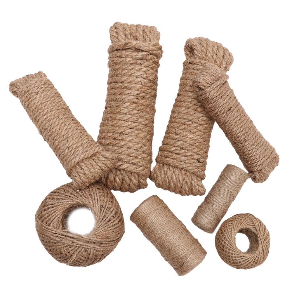 Cat Pet Scratching Cord String Jute Hemp Burlap Ribbon Natural Jute Rope 10/50/100Meter Jute Twine