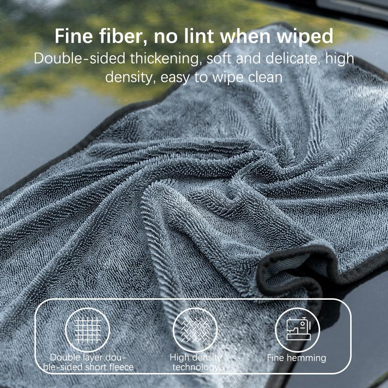 Twisted Microfiber Car Cleaning Towel Double-Sided Super Absorbent Car Wash Cleaning Cloth Scratch Proof Soft Lint Towels