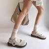 With Skirt Flat Bottom Mary Jane Small Single Shoes Women's Spring and Summer New Japanese Round Head Lace Shallow Mouth Single Shoes Women