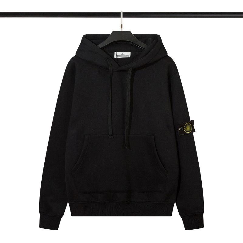 Толстовка с капюшоном American Autumn/Winter Stone Badge - Plus Velvet Hooded Sweater для пар