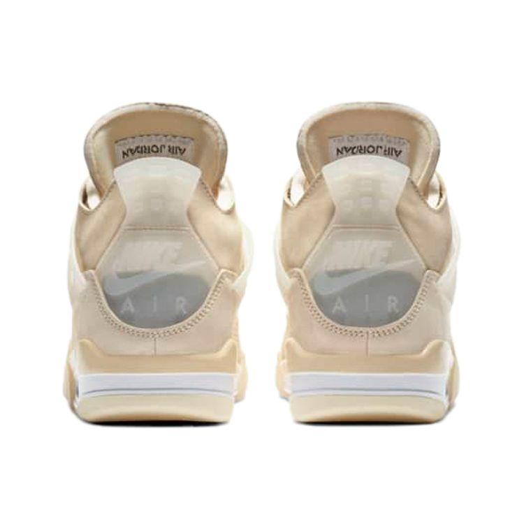 Off-White X  Air Jordan 4 Retro SP Sail Women Sneakers Tan Muslin Black CV9388-100