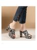 Fashion New Waterproof Platform Sandals for Women, Thick Heels, Summer Fish Mouth, Cool Slippers, Leopard Print Flip-flops