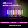 Автомобильный USB-ночник с сенсорным управлением, светодиодная лампа накаливания с регулируемой яркостью, портативное освещение, подключаемый модуль, декоративный атмосферный светильник для спальни в автомобиле
