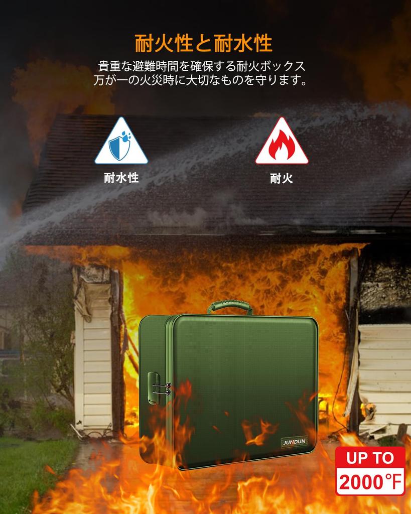 JUNDUN Документ Огнеупорный Ящик для Документов с Огнеупорным Кейсом с Файлом Портативная Огнеупорная Сумка Коробка для Хранения Держатель для Документов и Зеленый Органайзер,