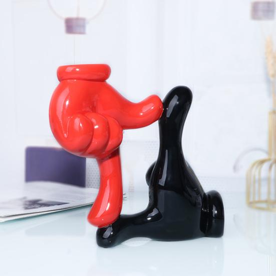 Фигурка жеста Современная двойная рука палец смоляная статуя скульптура для дома и офиса