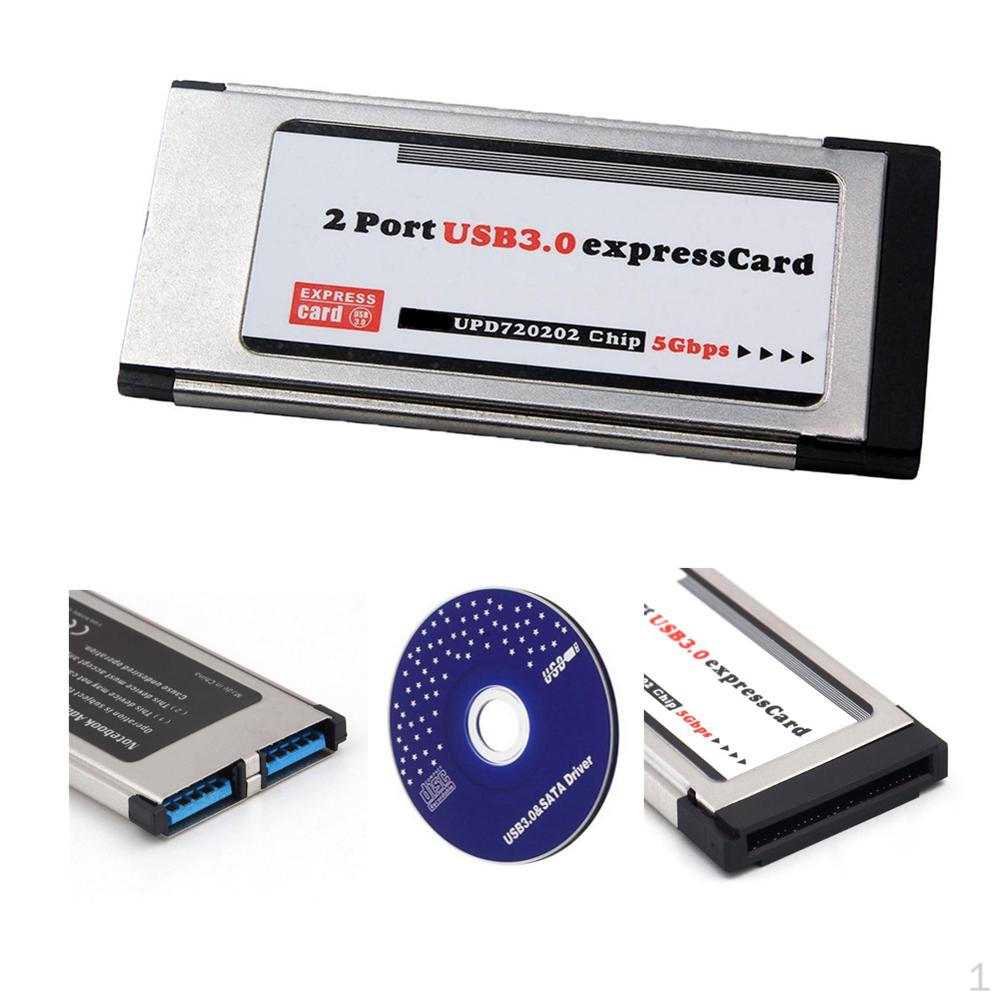 USB 3.0 Expansion Card Adapter, Двойной 2-портовый концентратор-конвертер для ноутбука