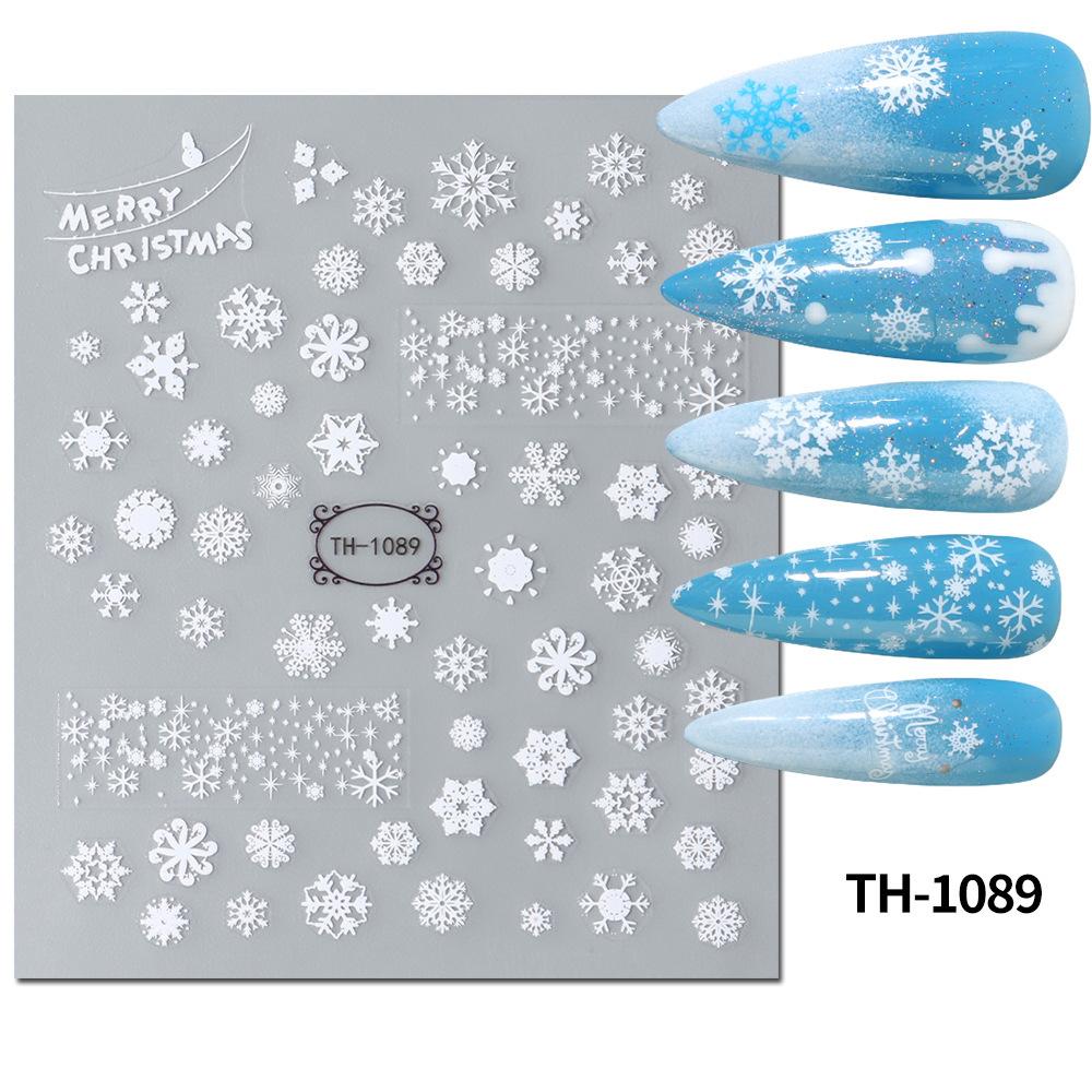 Nail Art Stickers Christmas Golden Snowflake Snowman Christmas Tree Cookie Man Snowball Cartoon Nail Stickers