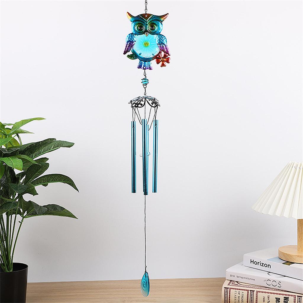 Metal Owl Wind Chime Metal Windchime Charm Ornament Art Crafts for Indoor Outdoor Garden Yard Decoration