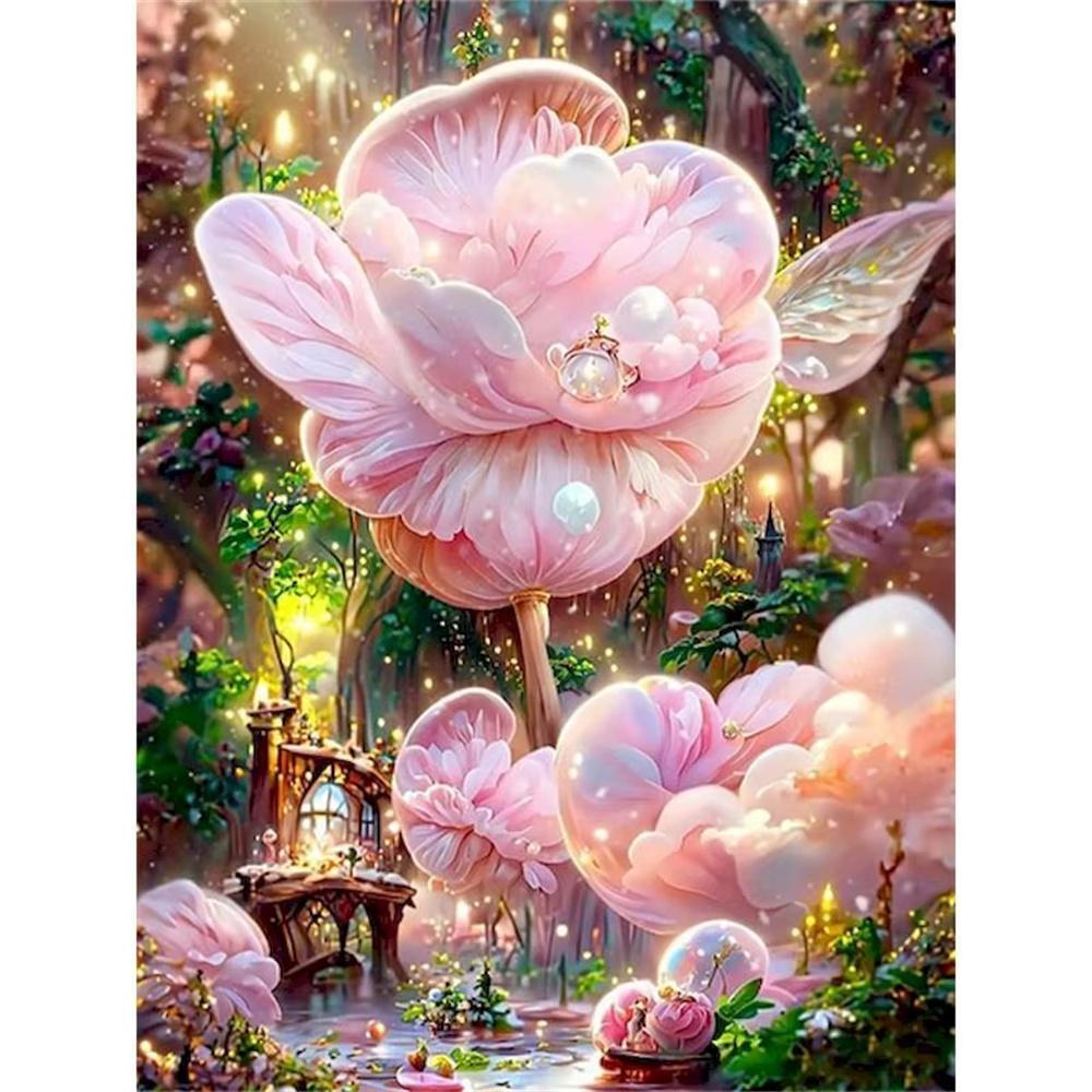 DIY Алмазная картина Экзотический цветок Набор для вышивки крестом Мозаичное искусство Алмазная картина Полный круг Алмазное украшение для дома