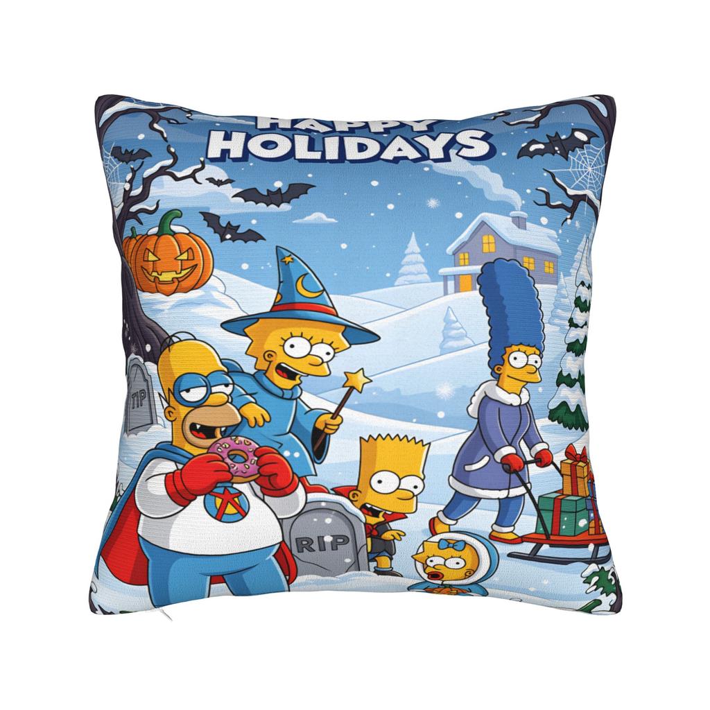 Pillow Cover SSimpsons Spooky Springfield Shenanigans Halloween Novelty Pillow Case For Couch Sofa Bedroom Pillowcases