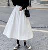 Женская белая длинная юбка Модные карманы Плиссированные юбки до колена Осень 2024 Новые Повседневные Элегантные С высокой талией А-силуэта Женские юбки