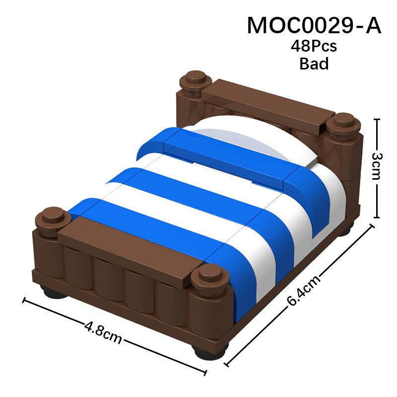 Город Фигурки Мебель Набор Игрушки Модель MOC Кирпичи Детская коляска Стол Диван Кровать Пианино Кухня Ванная Строительные блоки Подарок