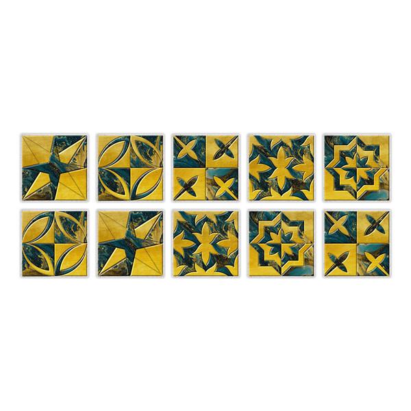 PVC Self-adhesive Sticker Waterproof DIY Tile Sticker Furniture Bathroom Kitchen Wall Stickers Removable Tile Stickers