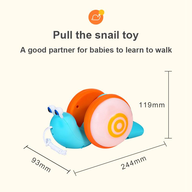 Pull String Cartoon Snail Pet Toy Baby Learn To Crawl&Pull Toy Children's Early Education Toys Baby Toddler Toy