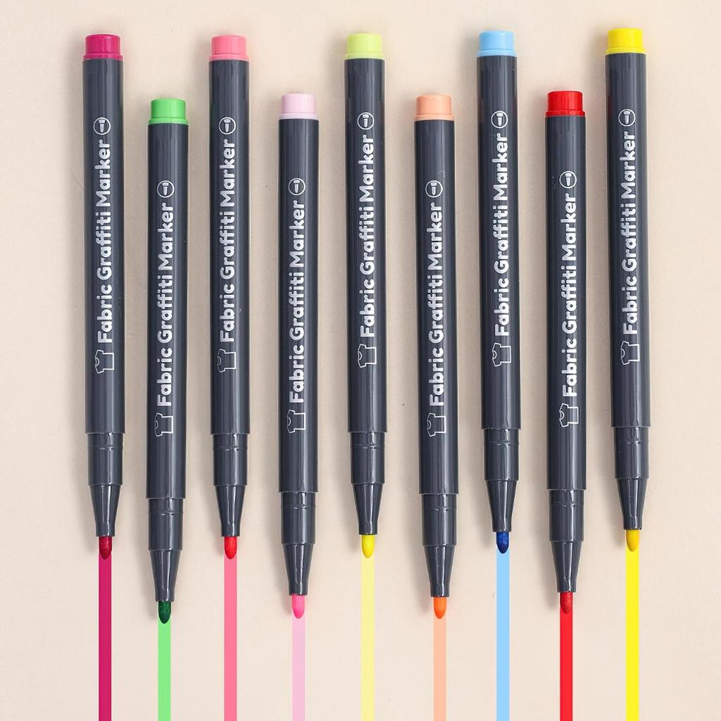 Набор из 6 маркеров для граффити по ткани, моющиеся и многоразовые, для рисования на хлопковом холсте, льне, для школы рисования своими руками