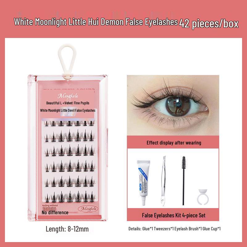 Накладные ресницы Menghela Big Eye Natural Curled - Тонкая ножка, отдельные пучки для удлинения