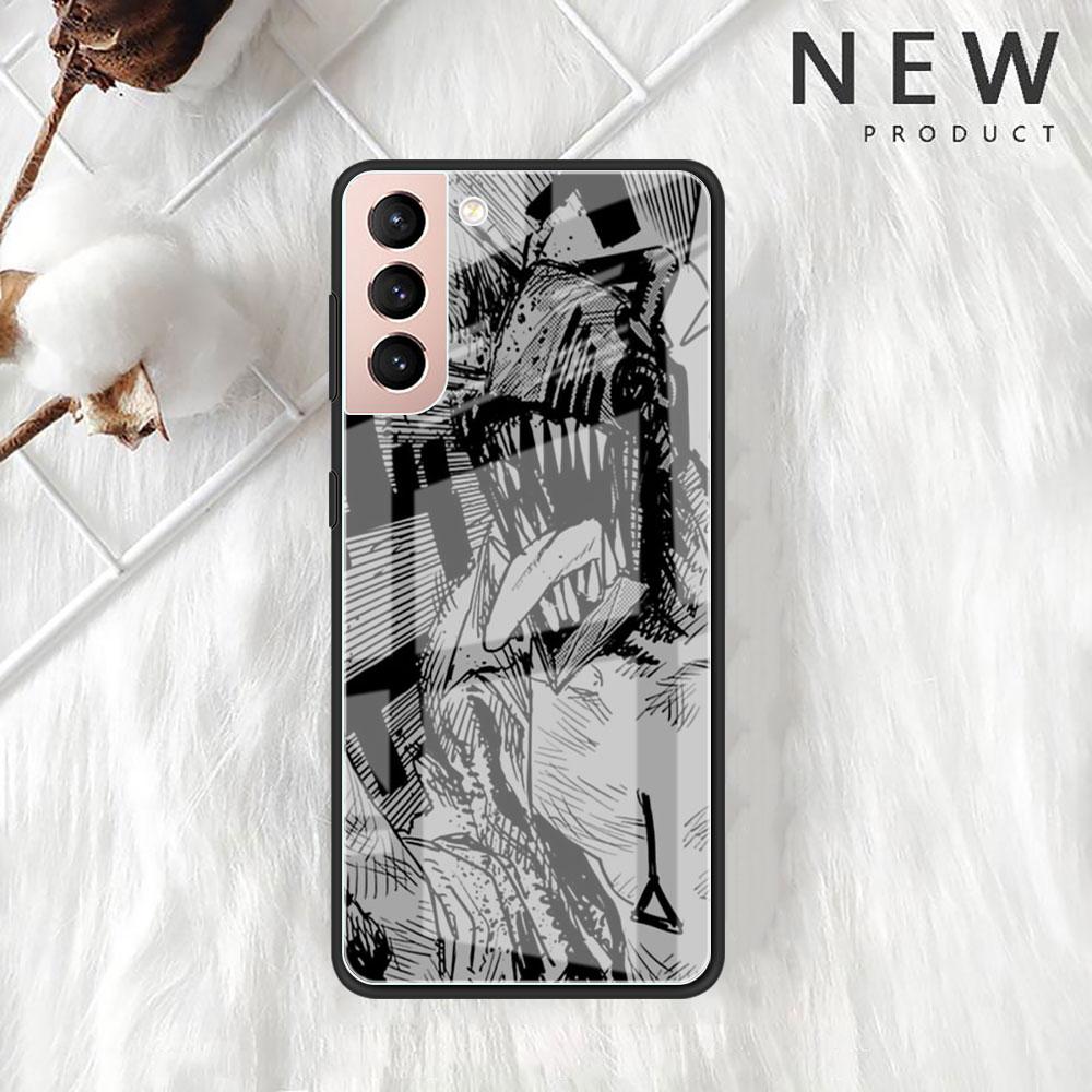 Крутой стеклянный чехол Chainsaw Man для Samsung Galaxy S22 S20 FE S21 Plus Чехол для телефона S10 5G S9 Note 20 Ultra 10 Lite