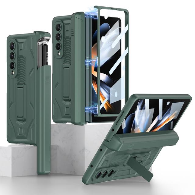 Портативная подставка Чехол из пленки из закаленного стекла для Samsung Galaxy Z Fold4 Fold 4 Fold3 Fold 3 Zfold4 5g Защитные чехлы для всего корпуса