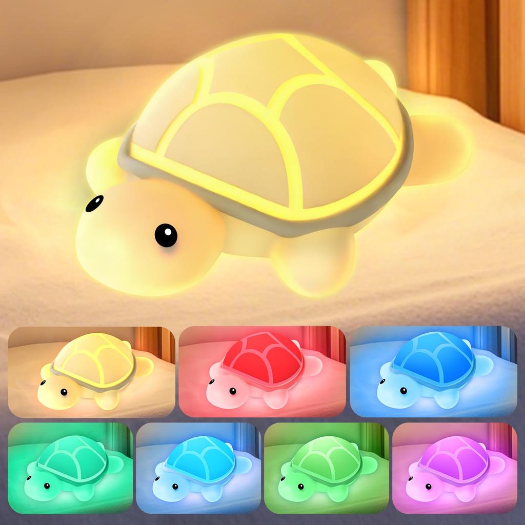 Rechargeable LED Night Light Silicone Animal Touch Lamp Dimming Timer Squishy BPA-Free for Breastfeeding Nursery Baby Room Decor