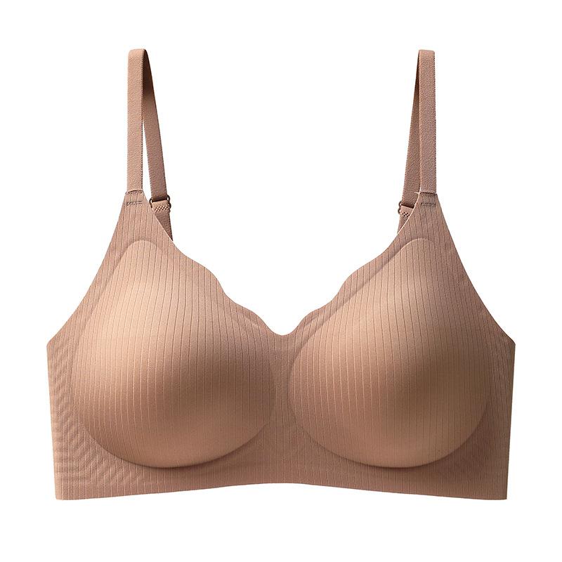 Summer Seamless Underwear Women's Small Breasts Gather and Show Big New Breasts Anti-sagging No Steel Ring Bra
