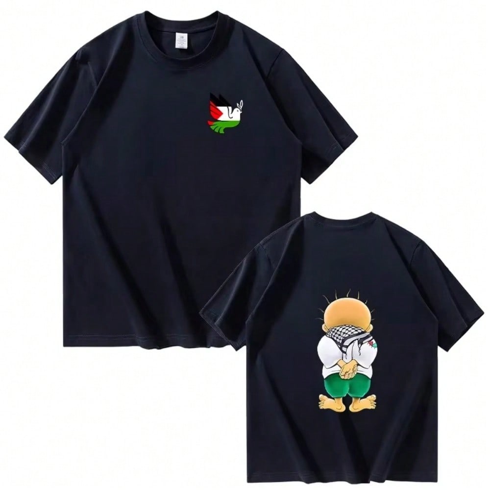 Handala T-Shirt unisex Fashion Summer Cotton Short Sleeve T Shirt Wounisex Cool Casual Harajuku Hip Hop Streetwear Tee Tops Camiseta