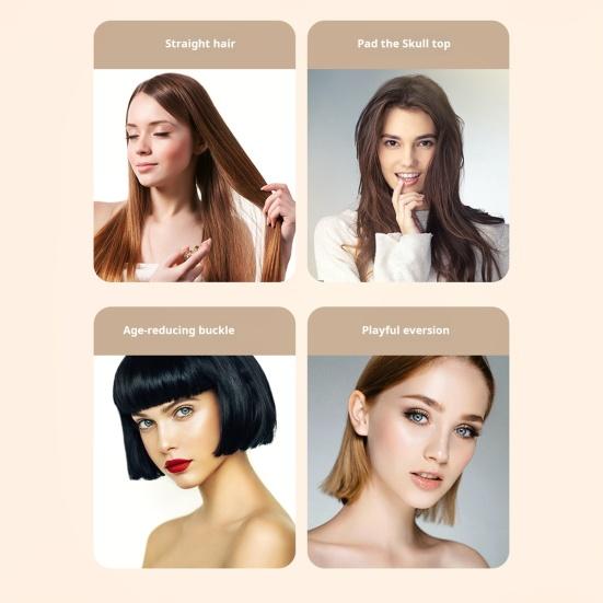 Cordless Hair Straightener Brush 3 Temp Adjustable Fast Heating USB Rechargeable Portable Negative