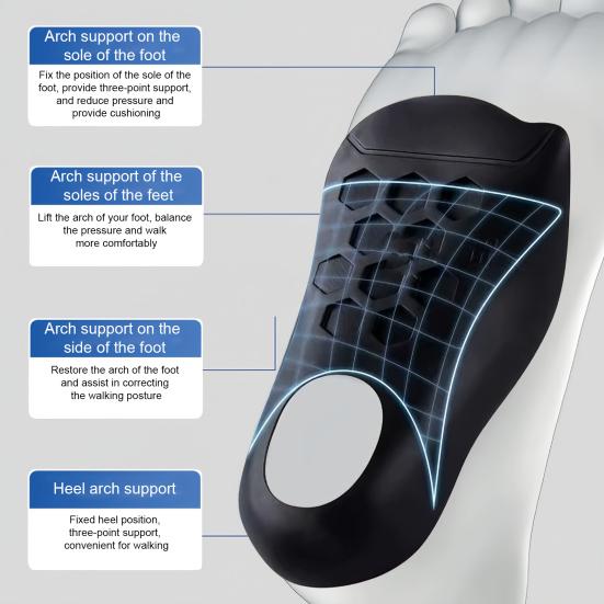 1 Pair Orthopedic Corrective Insoles for Flat Feet Plantar Fasciitis Unisex Silicone Toe Correction Insoles for Pain Relief Toe Alignment Bunions